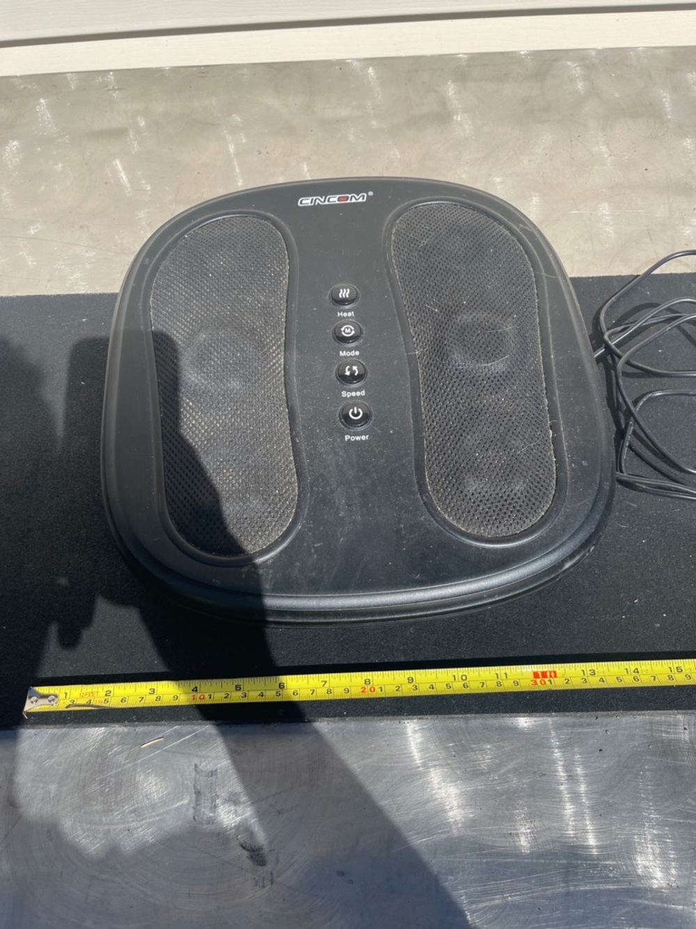 Black Foot Massager with Heat and Adjustable Speed